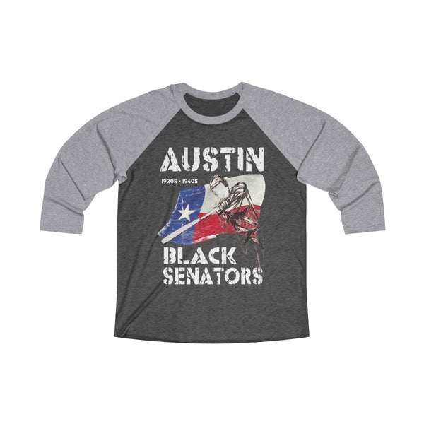 Printify Austin Black Senators Baseball - Austin, Texas (1920s-40s) 3/4 Tee Premium Heather / Vintage Black / XL
