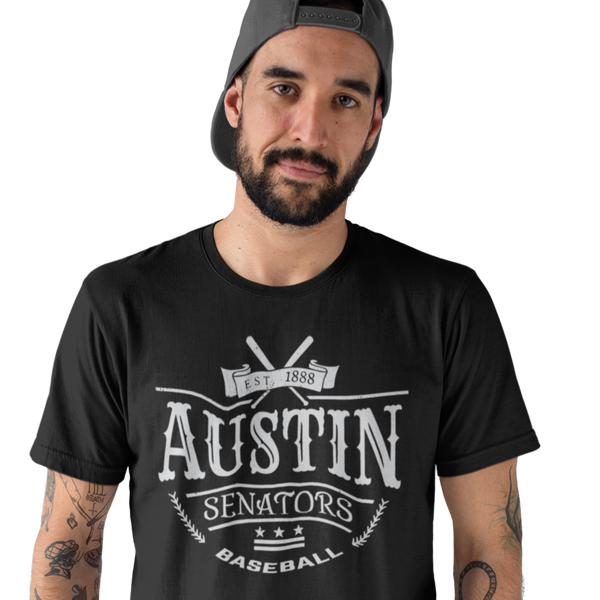 Austin Tx. Senators 1888 baseball tee Yestercool