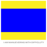 I AM MANEUVERING WITH DIFFICULTY (Nautical maritime flag language) unisex short sleeve v-neck tee (1850s)