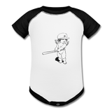 Cherub Baseball Baby Bodysuit - white/black
